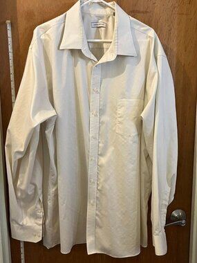 🐻Size 20-38/39 - Joseph Abboud - Men's Cream Long Sleeve Button-Down